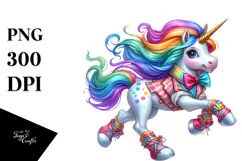 Vibrant Drawing Cute Unicorn PNG Product Image 1