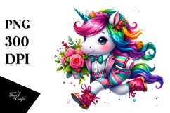Vibrant Drawing Cute Unicorn PNG Product Image 1