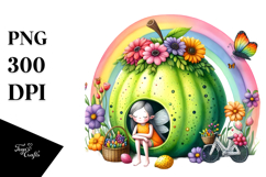 Illustration of Fairy House Made of Large Fruit | Clipart Product Image 1