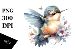 Cute Baby Hummingbird PNG Product Image 1