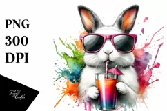 Quirky Drink Bunny Sunglasses | Sublimation | Clipart Product Image 1