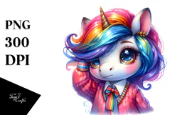 Cute Unicorn with Big Eyes, Transparent PNG Product Image 1