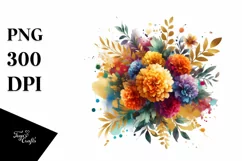 Colorful Bouquet in Gold Foil Product Image 3