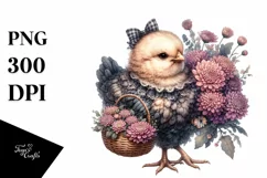 Detailed Gothic Baby Chicken Clipart Product Image 1