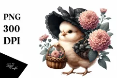 Watercolor Gothic Baby Chicken Chrysanthemum | Sublimation | Product Image 3