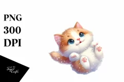 Cute Cat Tumbling Snowflakes PNG Product Image 1