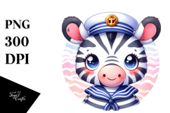 Cute Zebra Sailor Suit | Sublimation | Clipart Product Image 1