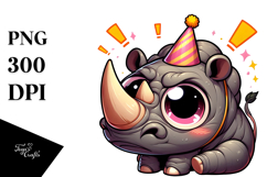Silly Cartoon Rhino PNG Product Image 1