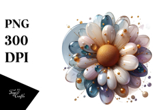 Glossy Daisy Abstract, High-Res PNG Product Image 1