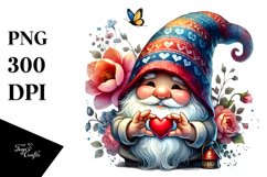 Detailed Valentine Gnome PNG Product Image 1