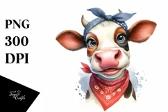 Cow Enthusiastic Houswife Bandana | Clipart Product Image 3