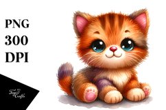 Watercolor Plush Cat | Sublimation | Clipart Product Image 3