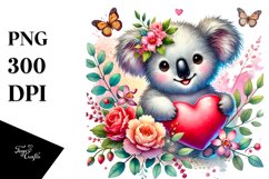 Cute Baby Koala with Heart PNG Product Image 1
