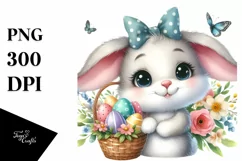 Easter Bunny Egg Flower, Clipart |T-shirt, Mug PNG Product Image 8