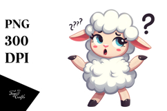 Silly Cartoon Lamb PNG Product Image 1