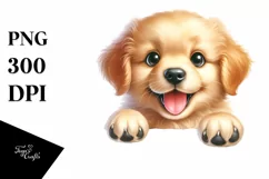 Enthusiastic Baby Golden Retriever Clipart Product Image 3