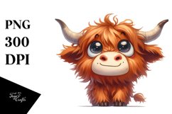 Expressive Highland Cow with Goofy Smile PNG Product Image 3