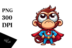 Silly Monkey with Superhero Cape PNG Product Image 1