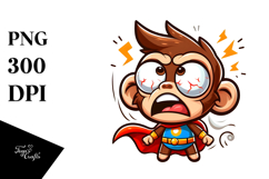 Silly Monkey with Superhero Cape PNG Product Image 1