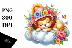 Cute Baby Lion on Cloud | Sublimation | Clipart Product Image 4