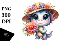 Shy Sun Baby Dragon Bouquet | Clipart Product Image 1