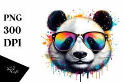 Quirky Colorful Panda Sunglasses Painting Product Image 3