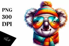 Colorful Koala with Sunglasses PNG Product Image 3