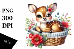 Colorful Baby Deer Cradle Clipart Product Image 1