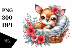 Colorful Baby Deer Cradle Clipart Product Image 1
