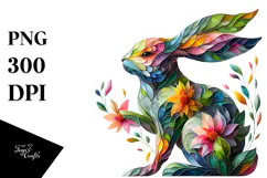 Abstract Vibrant Watercolor Rabbit, 20 oz Tumbler Product Image 1