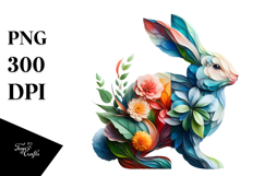 Vibrant Rabbit with Abstract Frame PNG Product Image 1