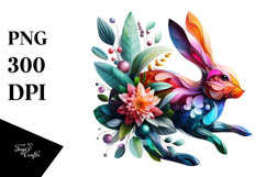 Abstract Vibrant Watercolor Rabbit, 20 oz Tumbler Product Image 1