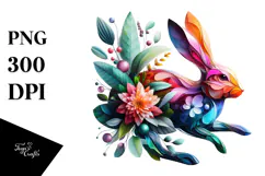 Abstract Vibrant Watercolor Rabbit, 20 oz Tumbler Product Image 1