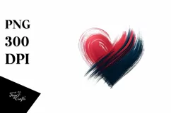colorful Paintbrush Heart, PNG Product Image 1