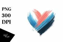 colorful Paintbrush Heart, PNG Product Image 1