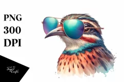 Vibrant Watercolor Tinamou Sunglasses Product Image 1