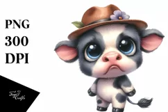 Standing Baby Cow Caricature | Sublimation | Clipart Product Image 3