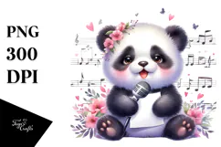 Cute Baby Panda Singer PNG Product Image 1
