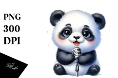 Cute Baby Panda Singer PNG Product Image 1
