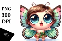 Cute Baby Butterfly with Big Eyes | Clipart Product Image 1