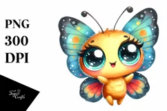 Cute Baby Butterfly with Big Eyes | Clipart Product Image 3