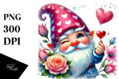 Digital Painting Valentines Gnome PNG Product Image 1