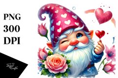 Valentines Gnome Winking PNG Product Image 1
