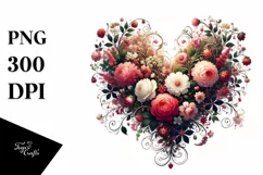 Floral Heart, Transparent PNG Product Image 1