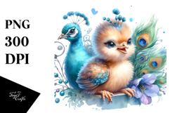 Cute Baby Peacock Singer PNG Product Image 1