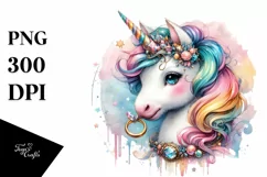 Artistic Baby Unicorn with Ring PNG Product Image 1