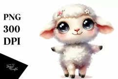 Expressive Baby Lamb Sticker Art | Sublimation Clipart Product Image 1