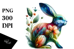 Vibrant Watercolor Bunny, 20 oz Tumbler Product Image 1