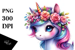 Expressive Baby Unicorn PNG Product Image 1