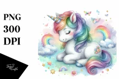 Colorful Baby Unicorn PNG Product Image 3